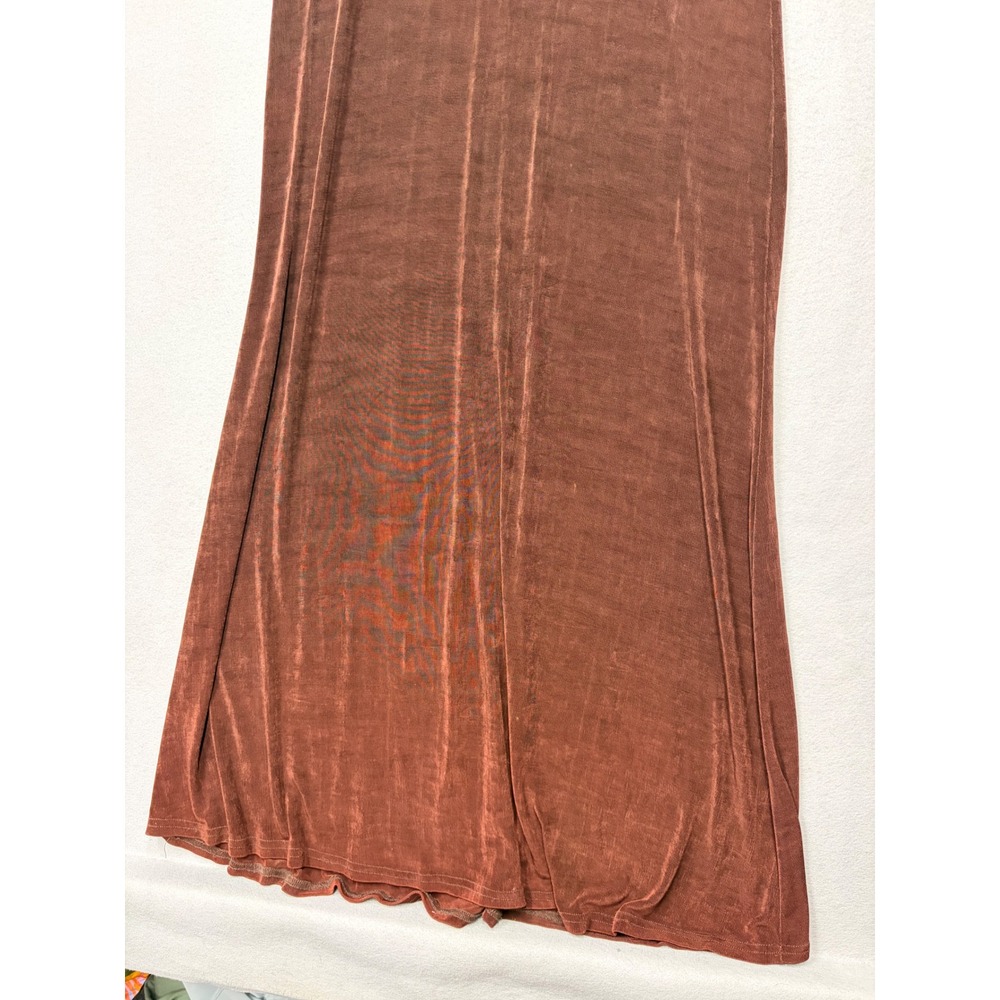 Jostar Maxi Dress Women Medium Brown Vintage 90s Slinky Knit Sleeveless USA Made - Picture 10 of 11